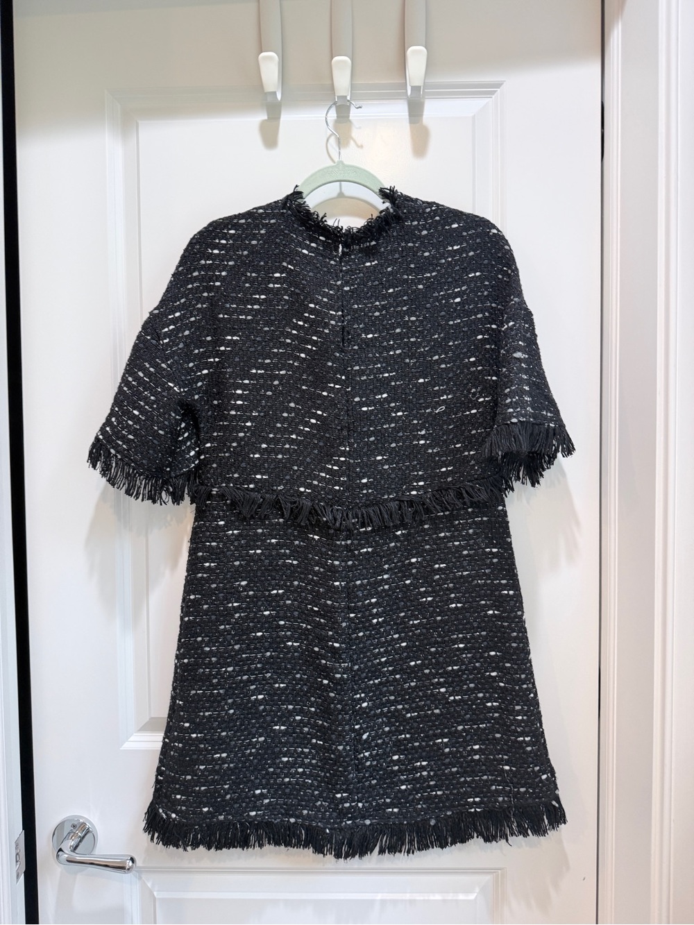 Zara Black Tweed Fringe Dress